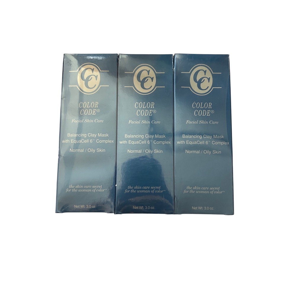 Color‎ Code Facial Skin Care Balancing Clay Mask Normal/Oily. 3 Pack